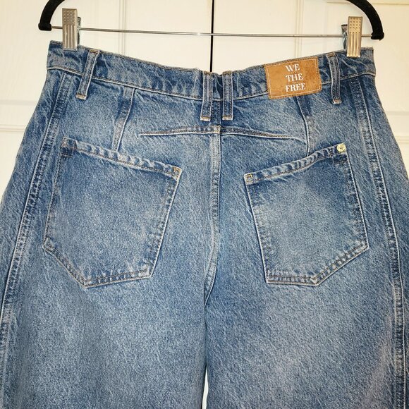 Free People We The Free Lucky You Mid Rise Barrel Leg Jeans - Picture 6 of 10